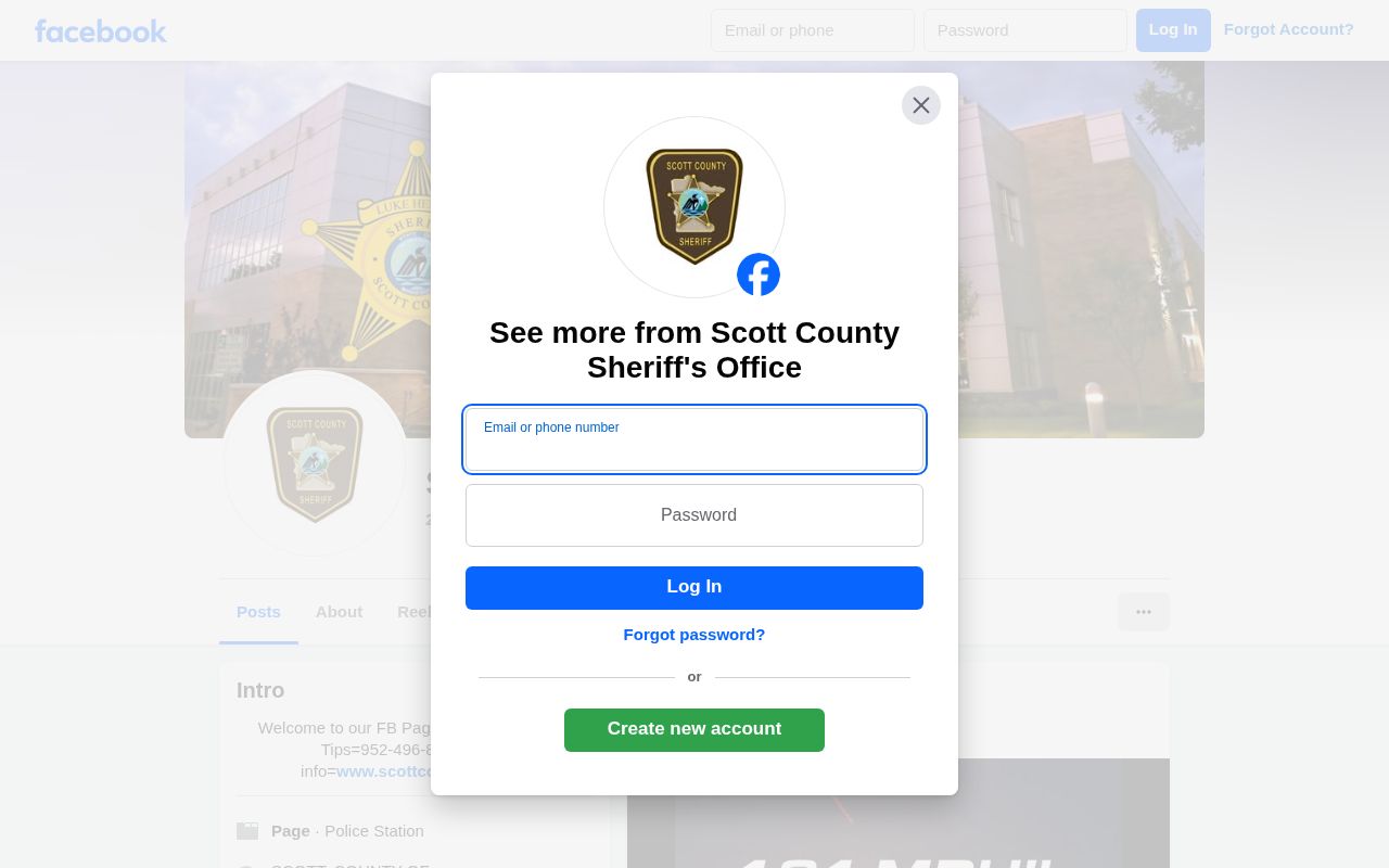 Scott County 24-hour release Sheriff announcement channel